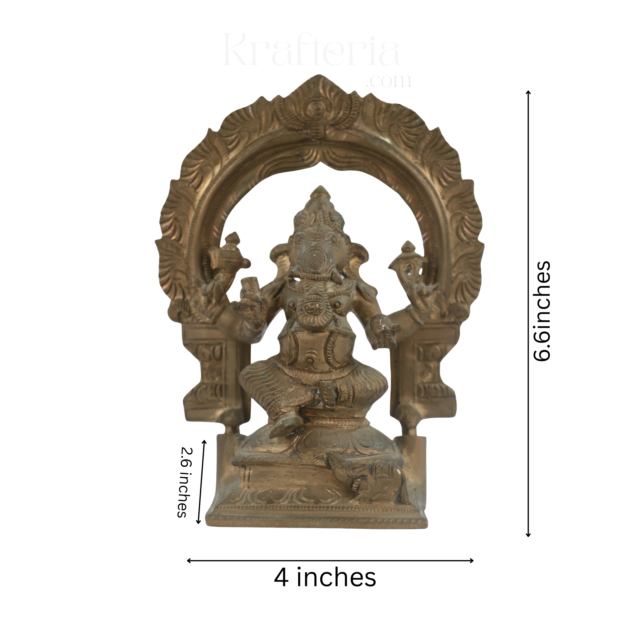 Panchaloha Vinayaka with Prabhavali – Antique Look