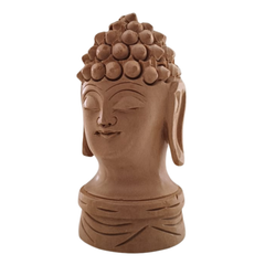 Buddha Wooden Head Statue | Hand-Carved Spiritual Decor