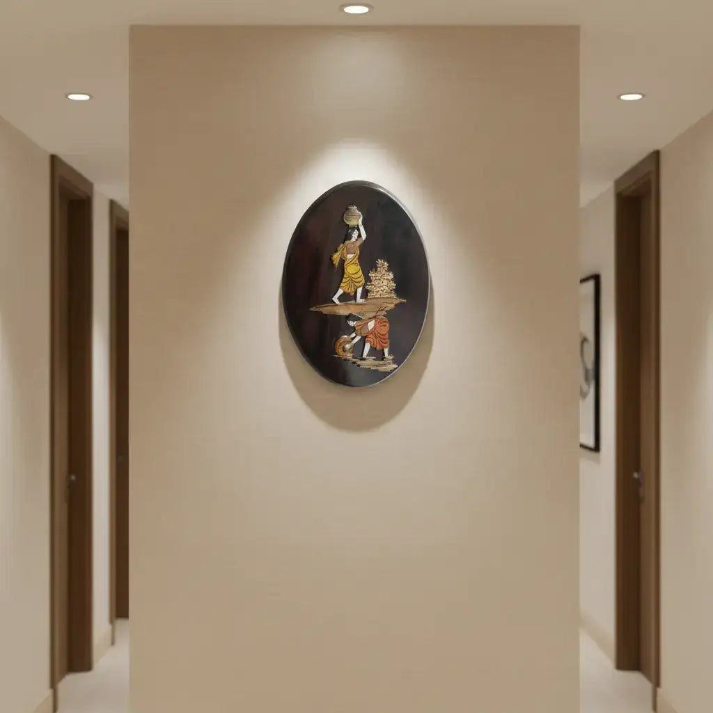 Rosewood Oval Frames with Inlay Work – Classic Wooden Art for Gifting   Inlay Art