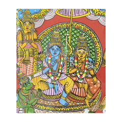 Hand-Painted Rama & Sita Cheriyal Painting – Traditional Telangana Folk Art Wall Decor   Cheriyala Painting