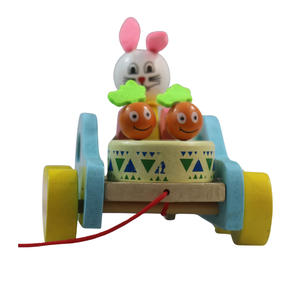 Channapatna wooden pull along toy handmade for children