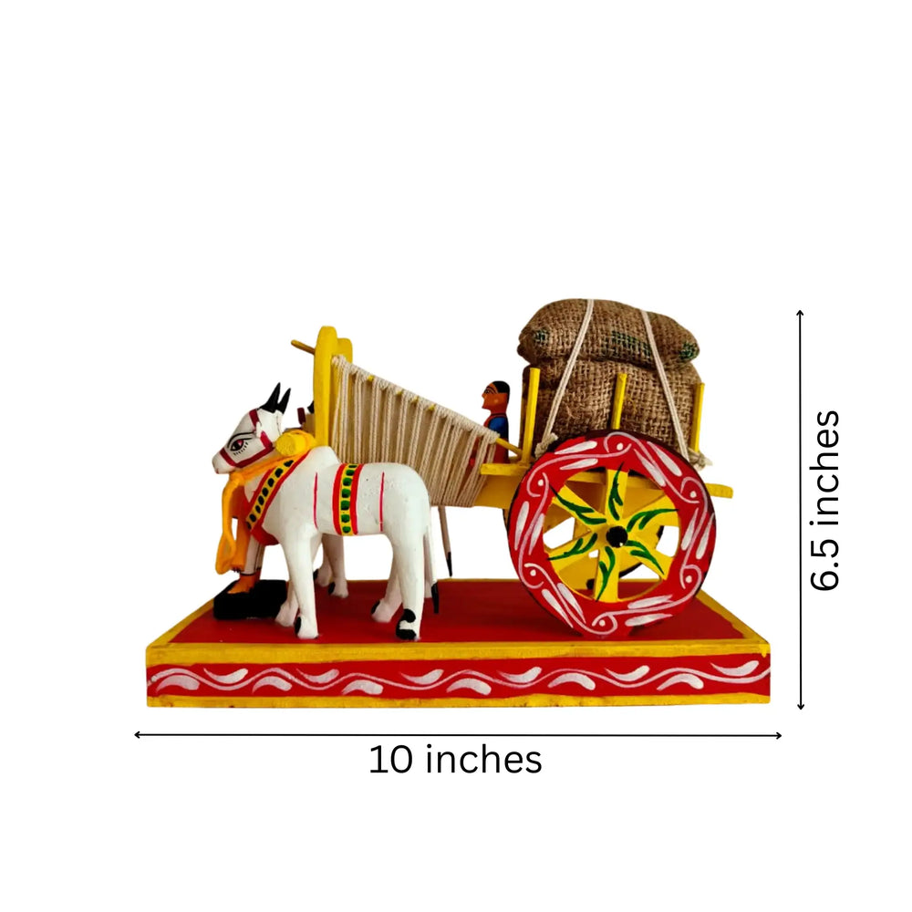 Kondapalli Bullock Cart – Traditional Village Life Wooden Craft   Kondapalli Lacquerware