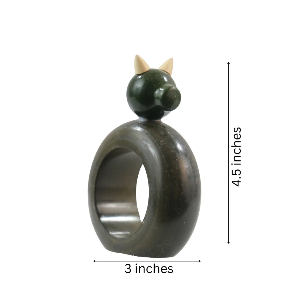 Artisan-crafted animal napkin roller with safe paint coating