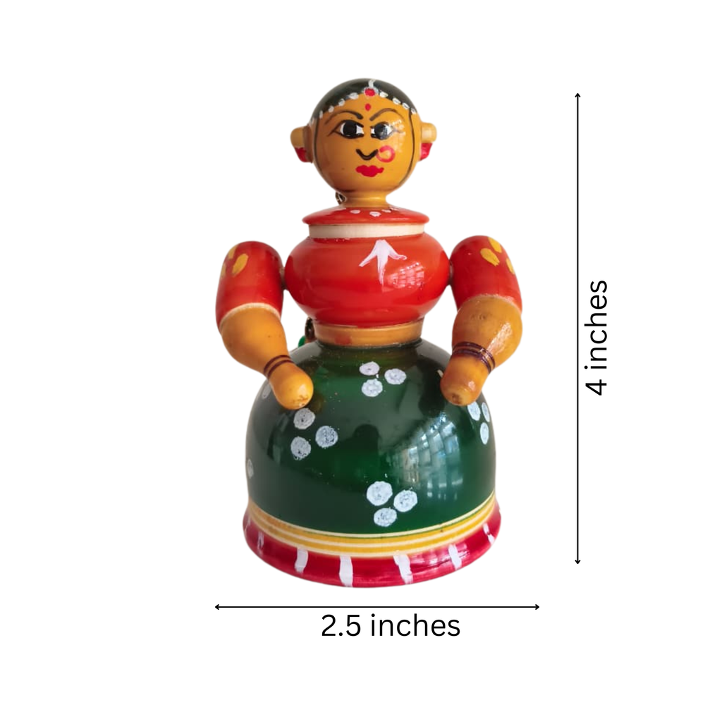 Etikoppaka Wooden Women Box – Handcrafted Traditional Lacquer Toy Storage   Etikoppaka Lacquerware