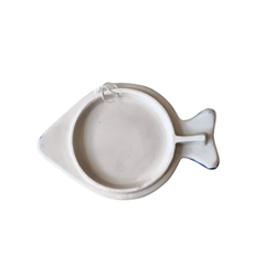 Deep Blue Pottery Fish Wall Decor | Hand-Painted Quartz Art