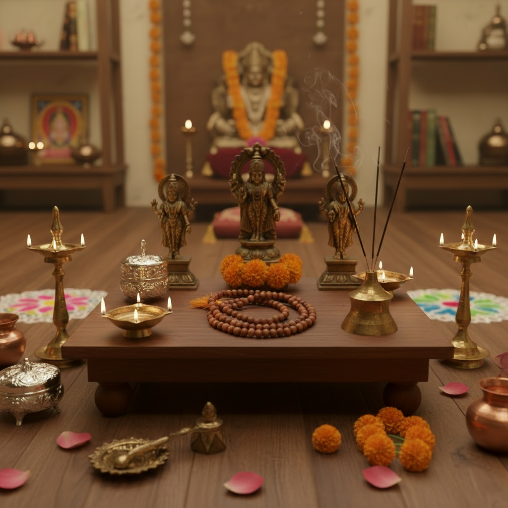 Natural sandalwood Japa Mala with tassel for meditation, prayer, and spiritual practices