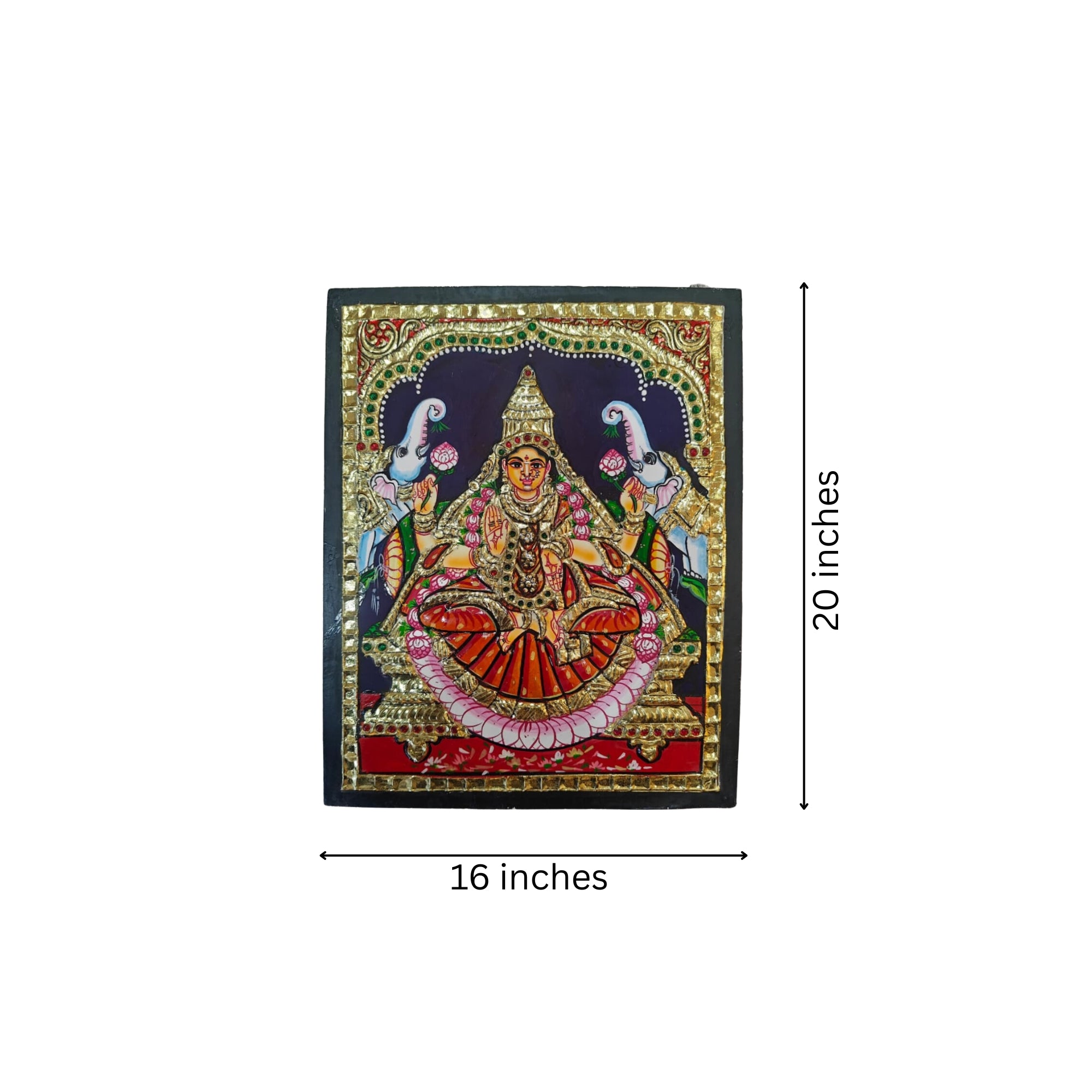 Elegant Laxmi Devi Thanjavur Painting – Vibrant & Detailed Artwork