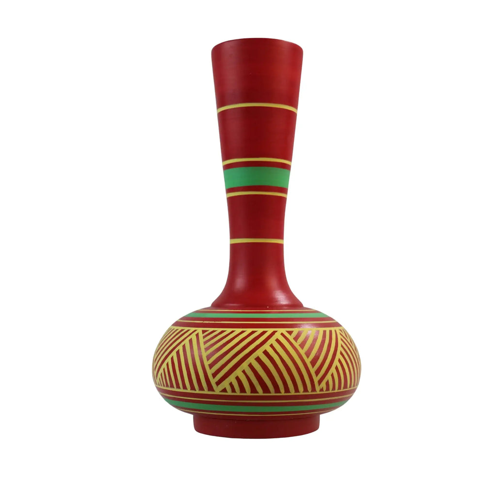 Colorful handpainted flower vase with eco-friendly paint