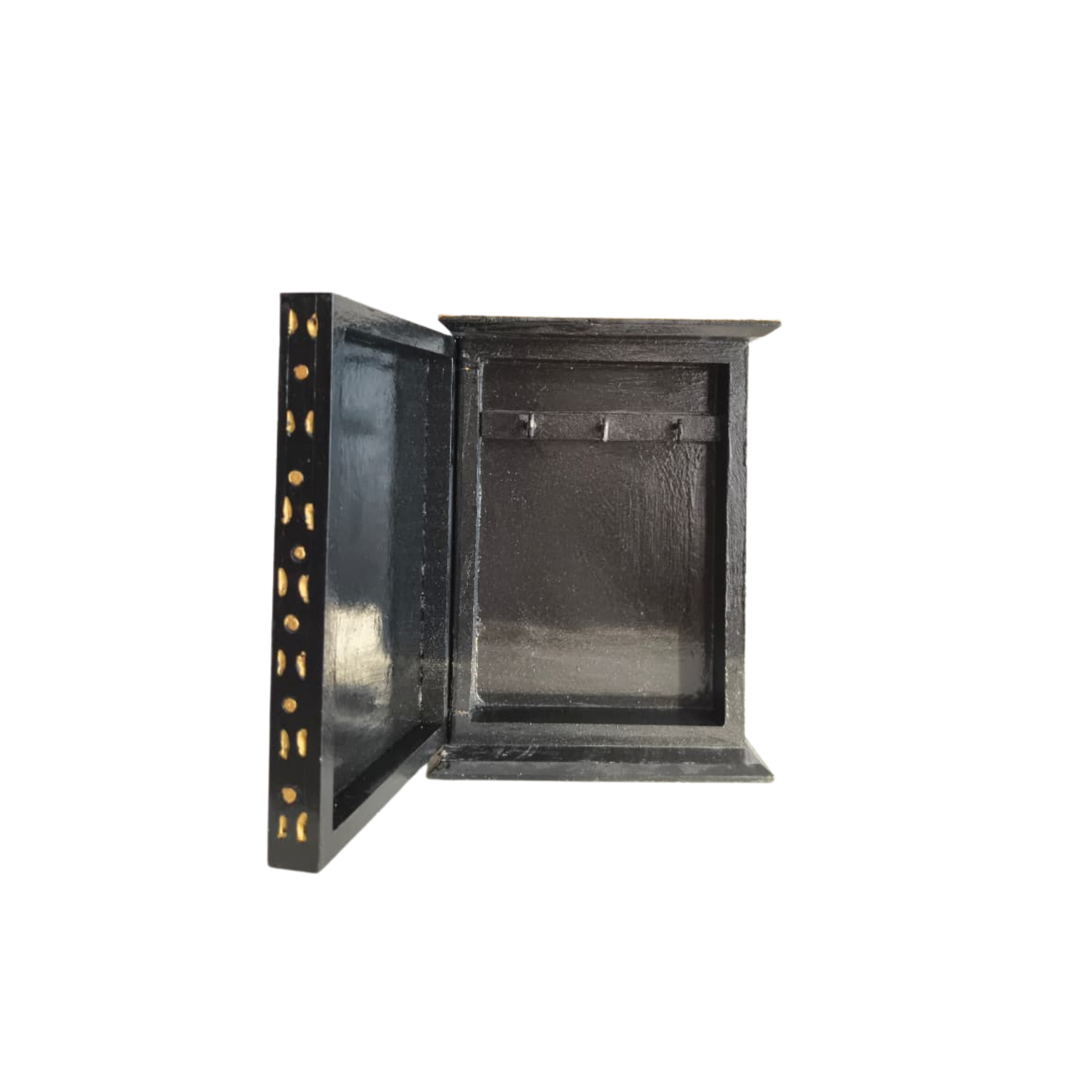 Hand-Painted Traditional Indian Lady & Deer Jewellery Box with Key Hooks