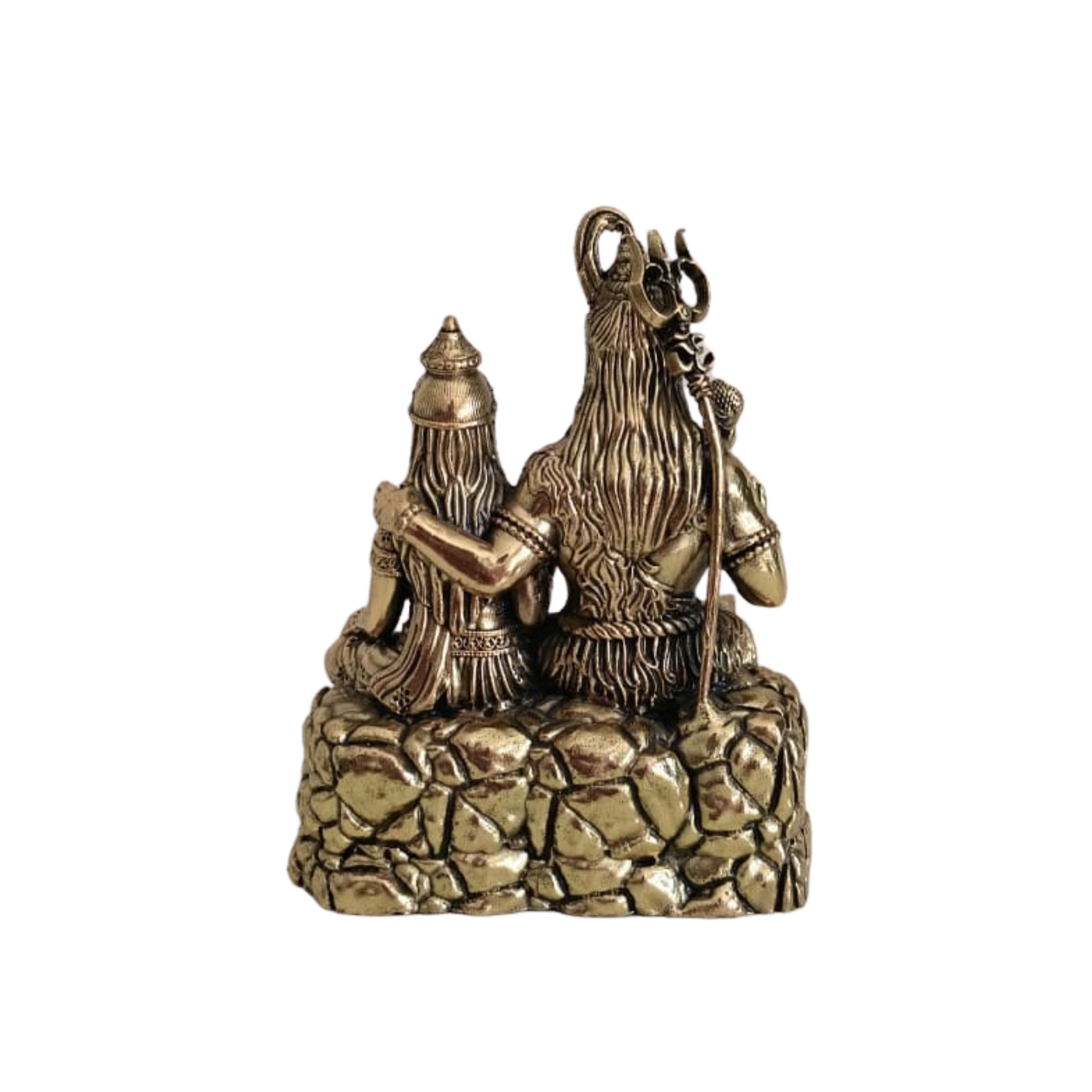 Brass Shiva Parvati Idol – Uma-Maheshwara Seated on Kailash