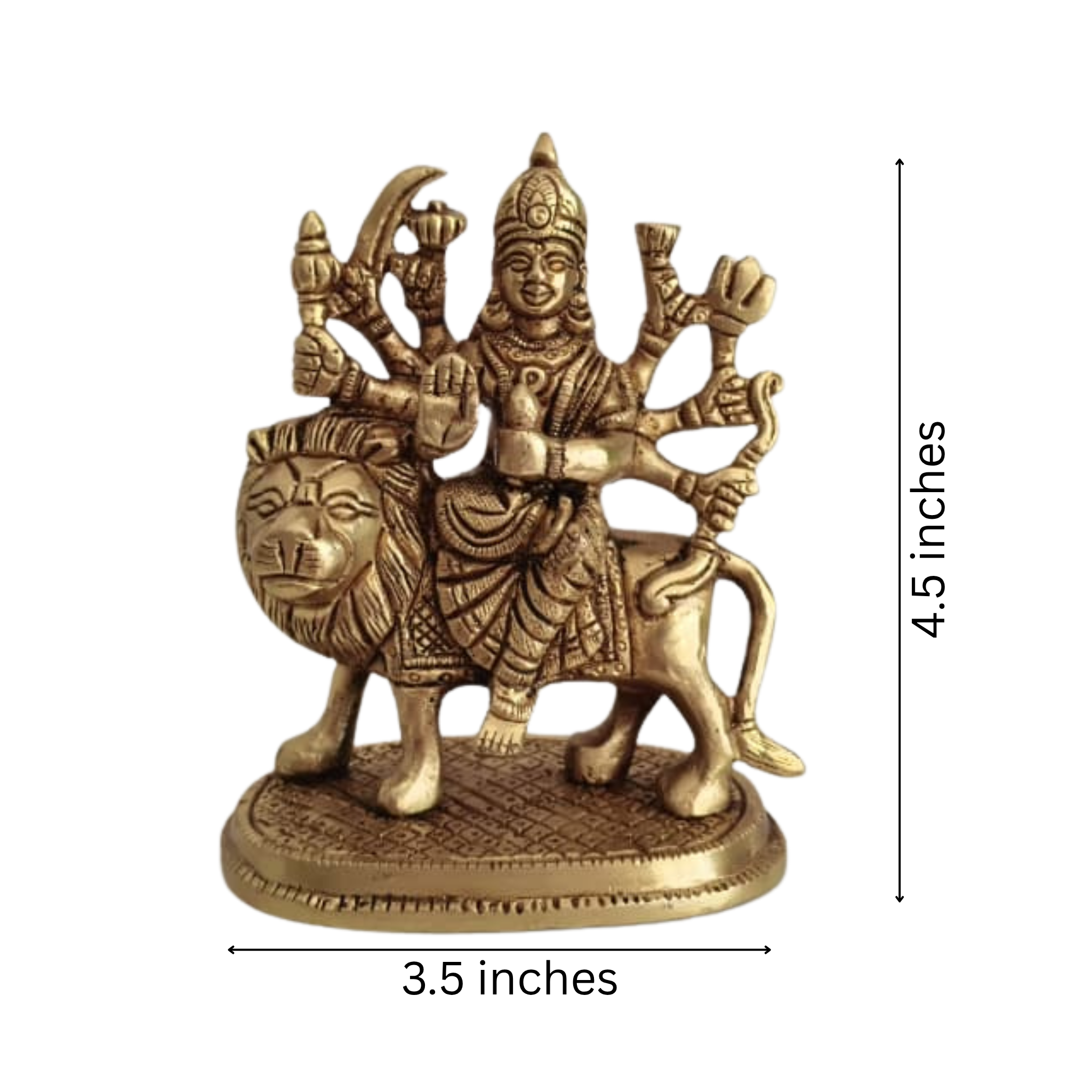 Brass Goddess Durga Riding Lion: The Divine Protector and Destroyer of Evil