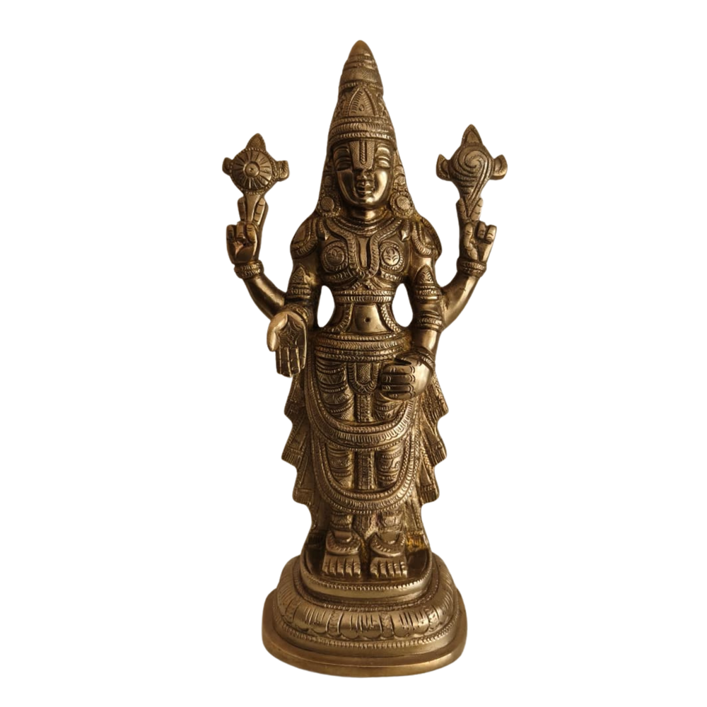 Traditional Balaji Idol for Home Temple, Pooja & Spiritual Decor   Brass Artwork