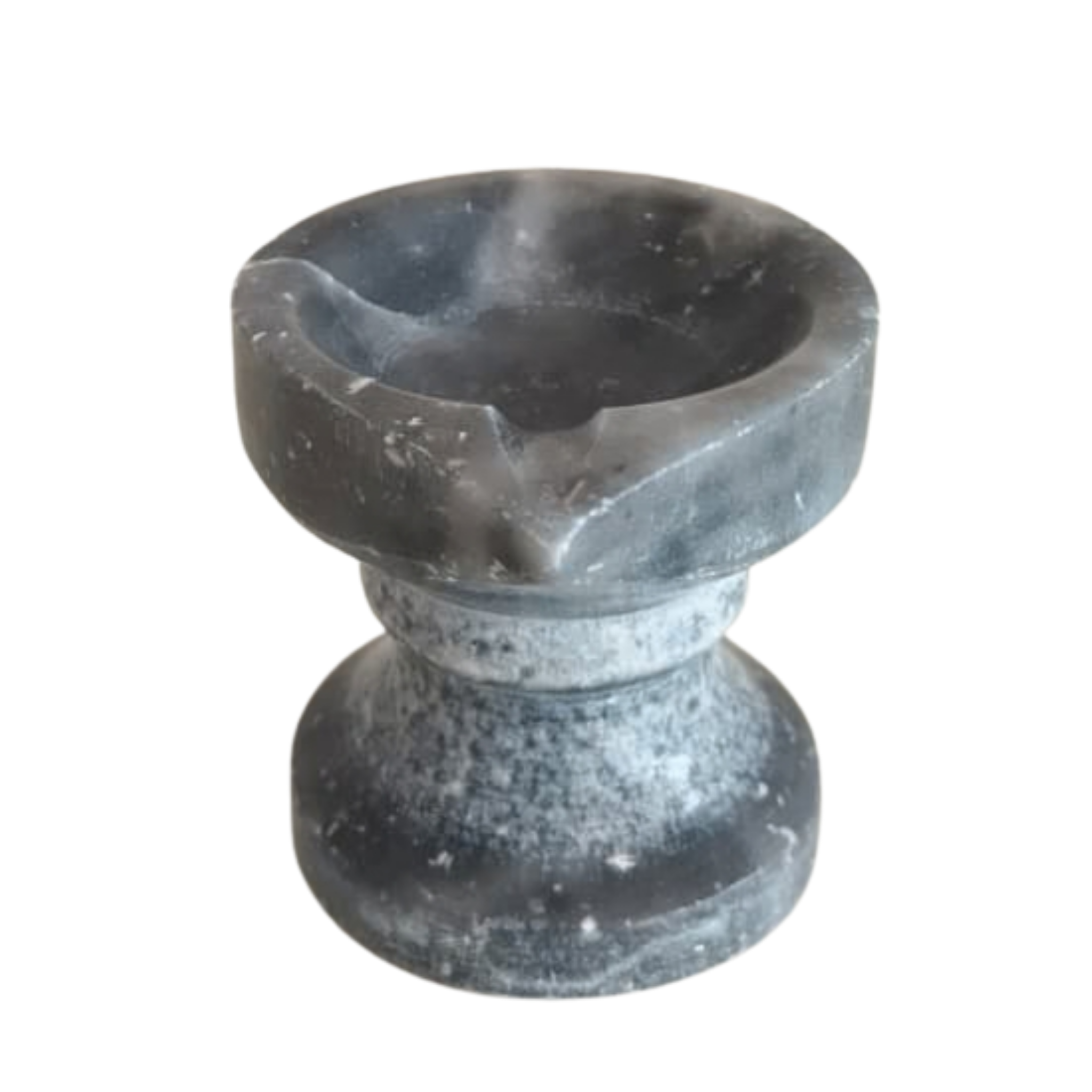 Black Marble Diya with Stand – Oil Lamp for Pooja & Home Décor   Marble Soft Stone