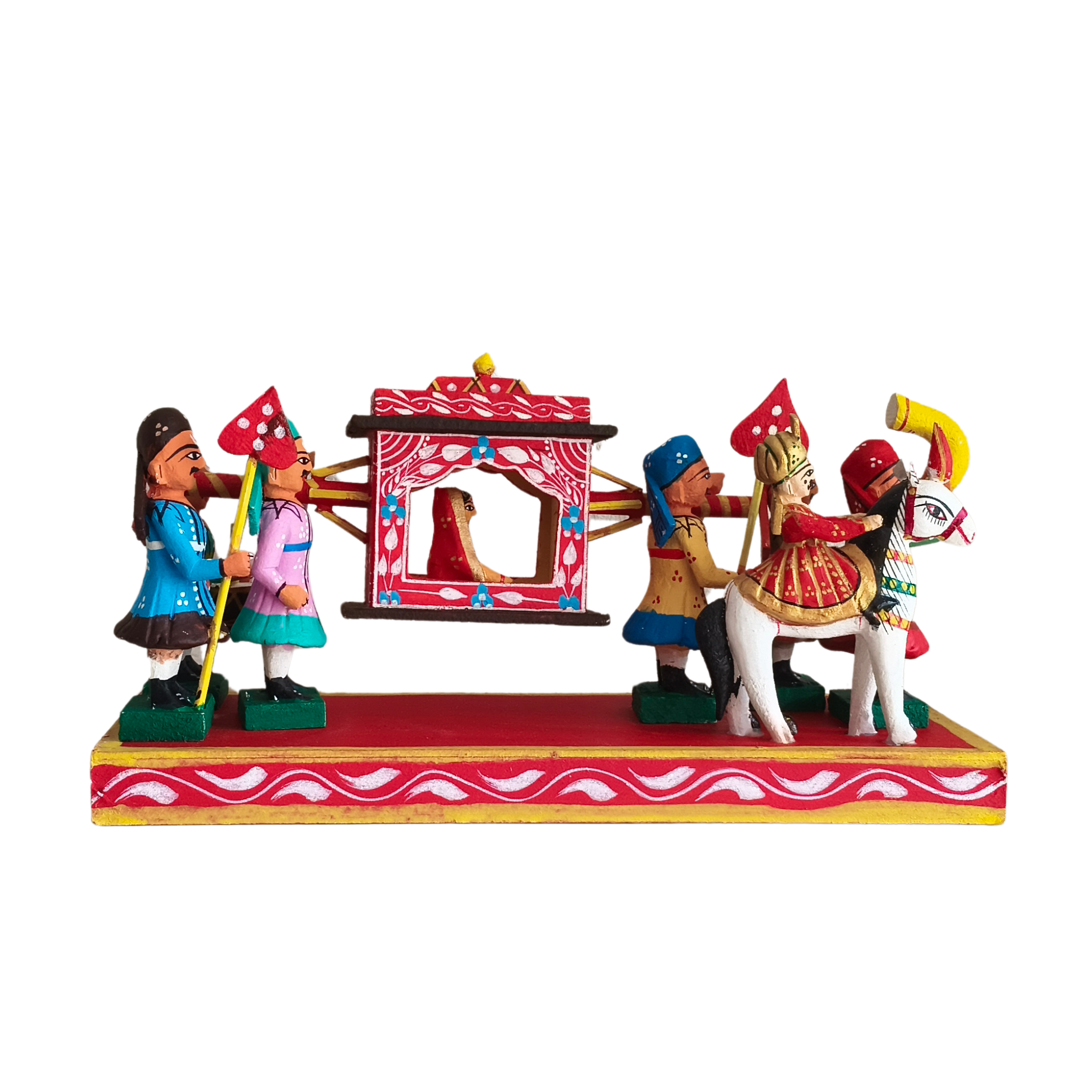Traditional Kondapalli Pelli Pallaki  Set – Handcrafted Indian Marriage Scene