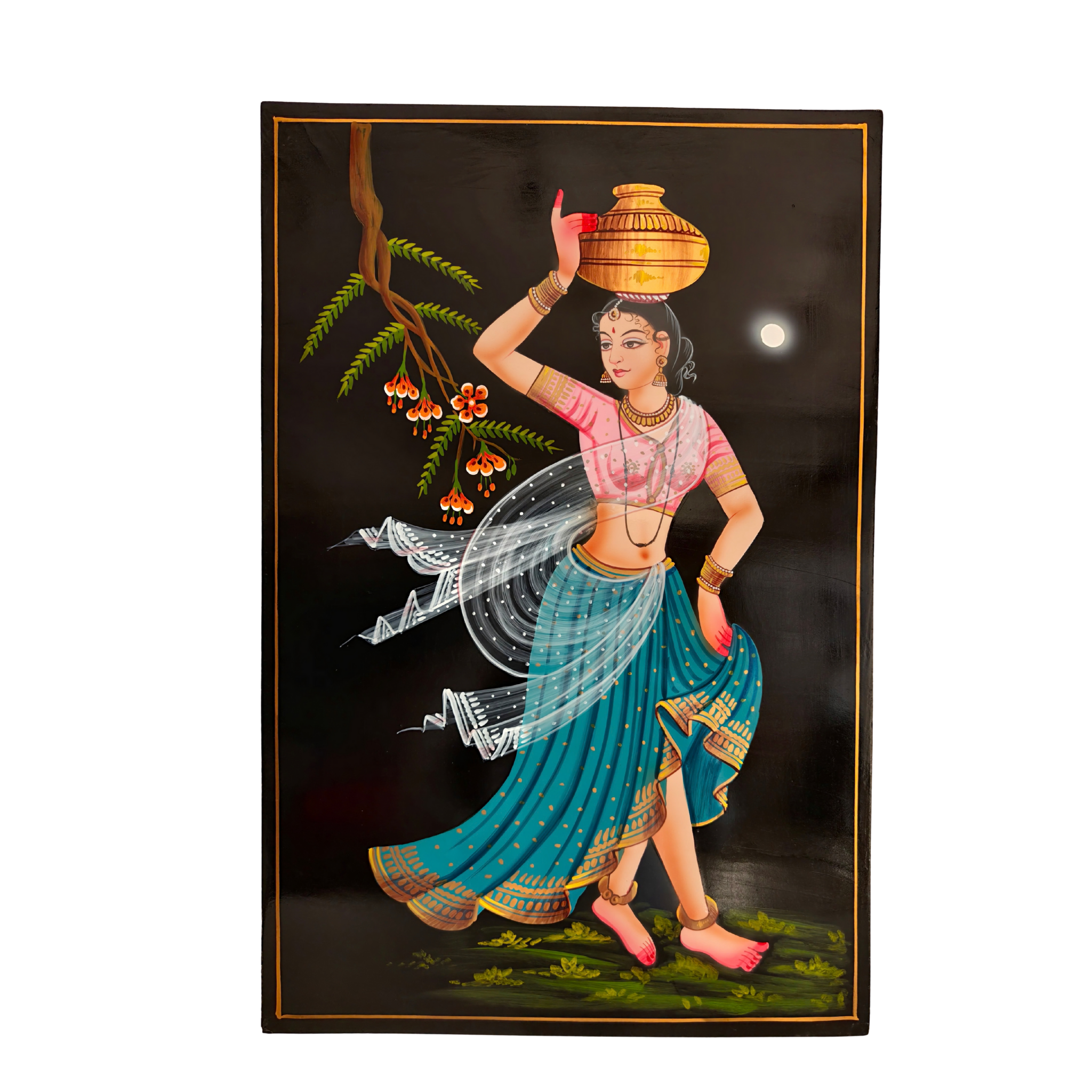 Indian rural life water pot Nirmal art