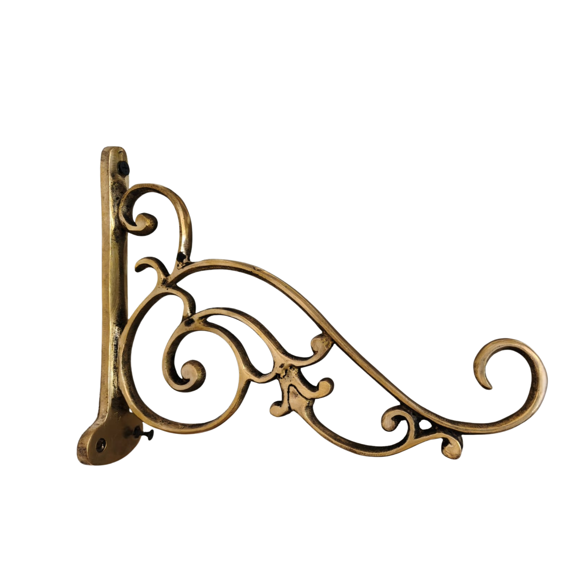 Ornate Antique Brass Wall Mounting Hanging Bracket