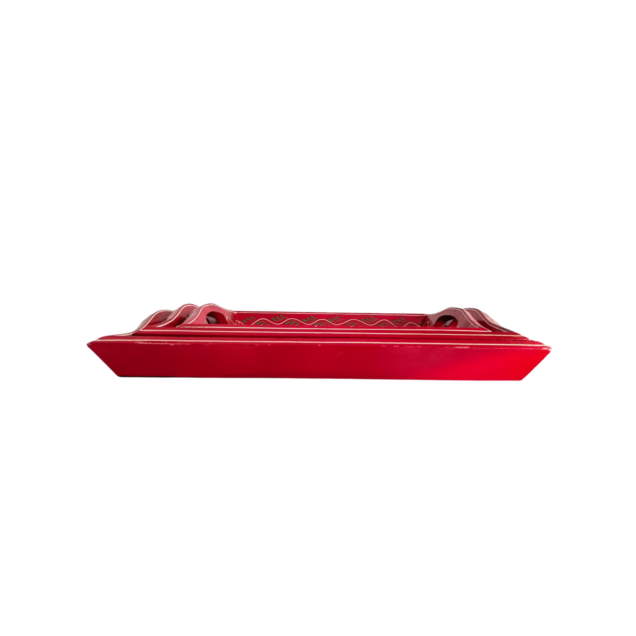 Set of 3 Hand-Painted Traditional Indian Decorative Serving Trays