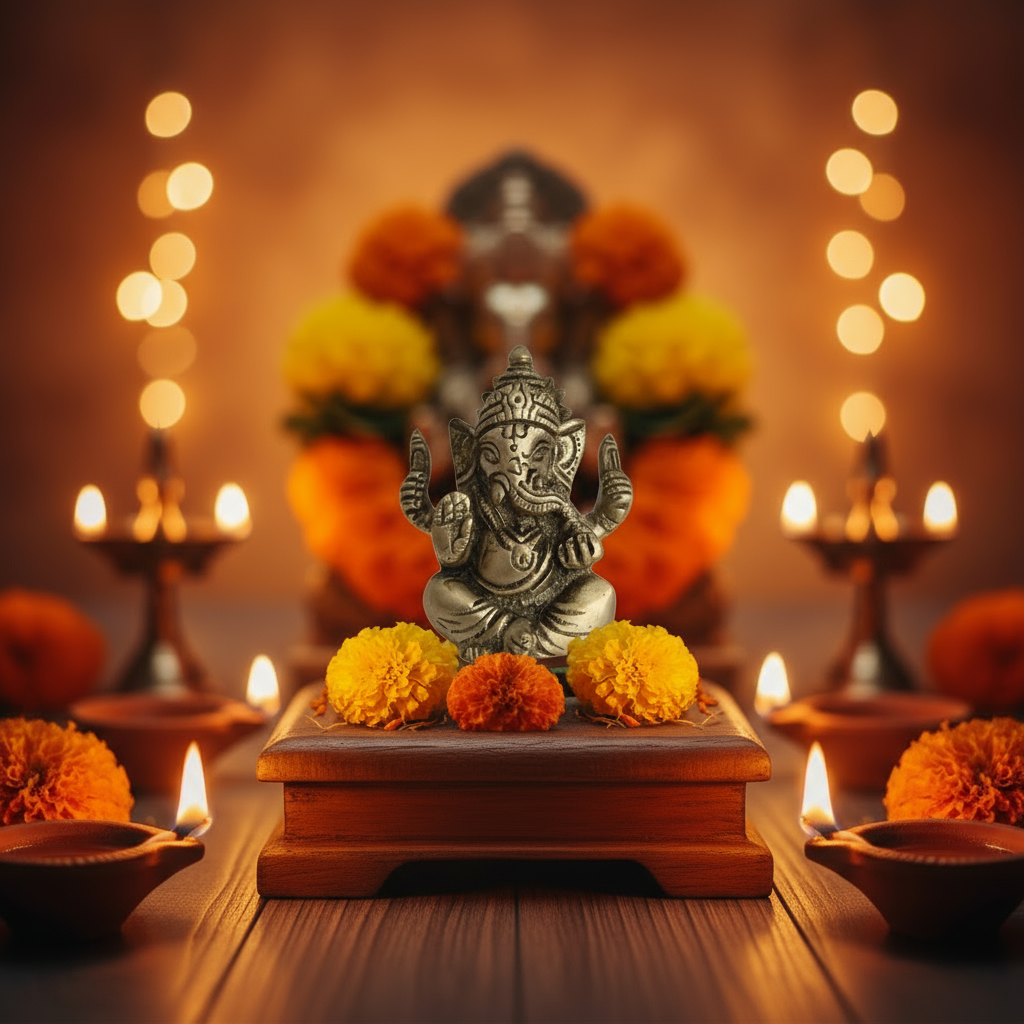 Brass Lord Ganesha Idol - Remover of Obstacles