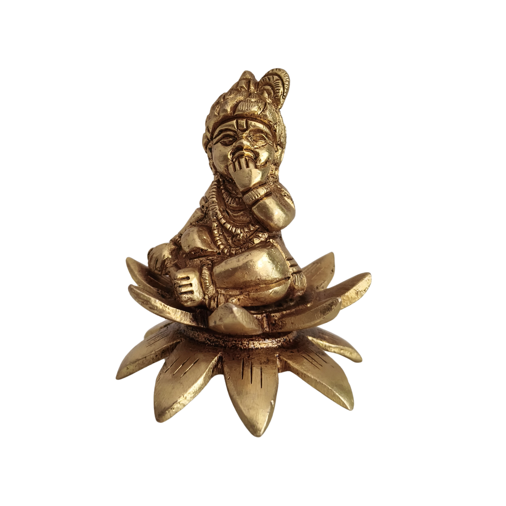 Bala Krishna (Baby Krishna) Seated on a Lotus - The Divine Butter Thief (Makhan Chor)