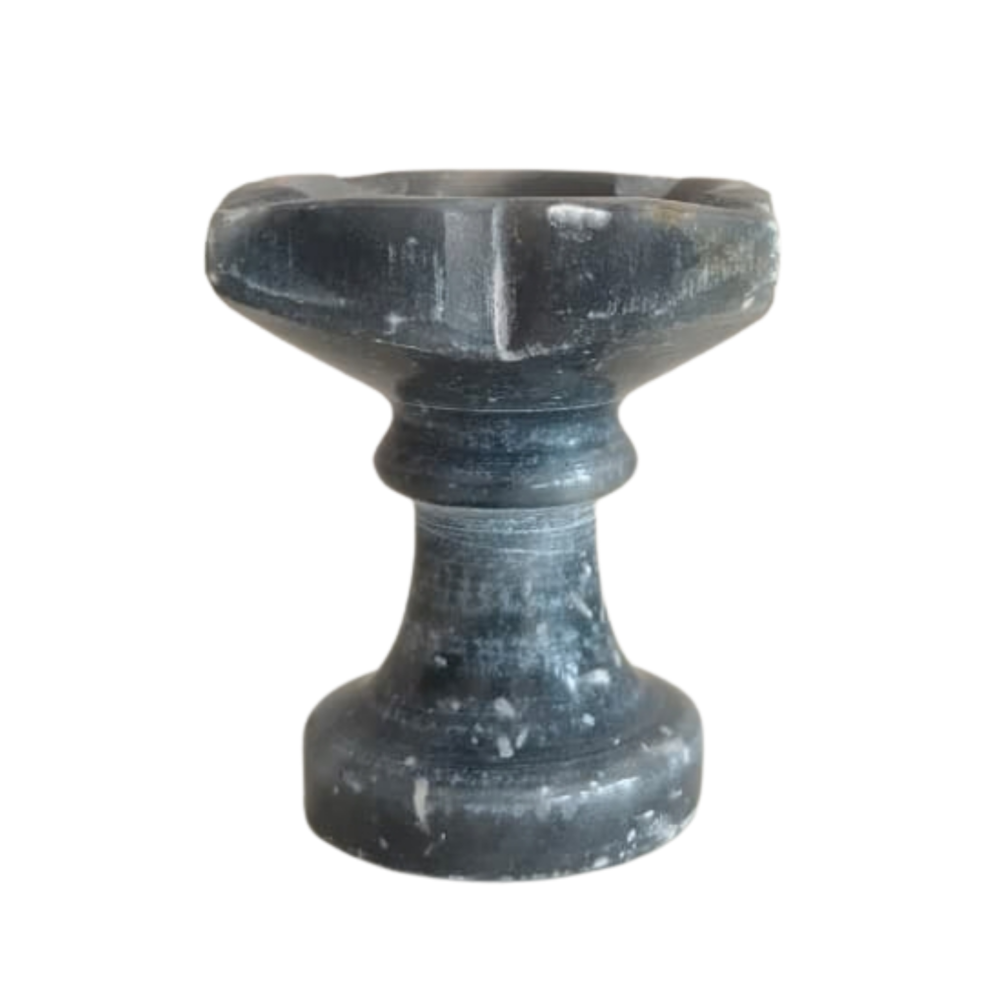 Black Marble Diya with Stand – Oil Lamp for Pooja & Home Décor   Marble Soft Stone