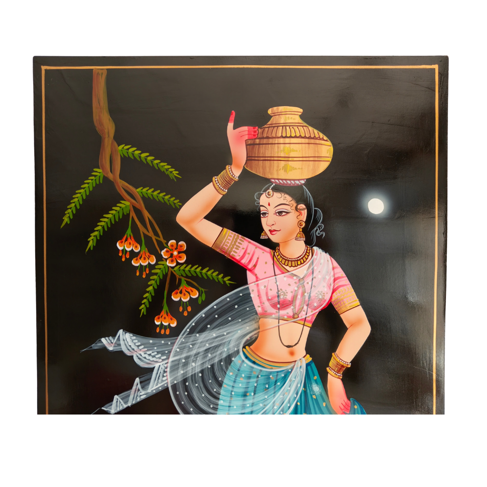 Village woman carrying water pot Nirmal