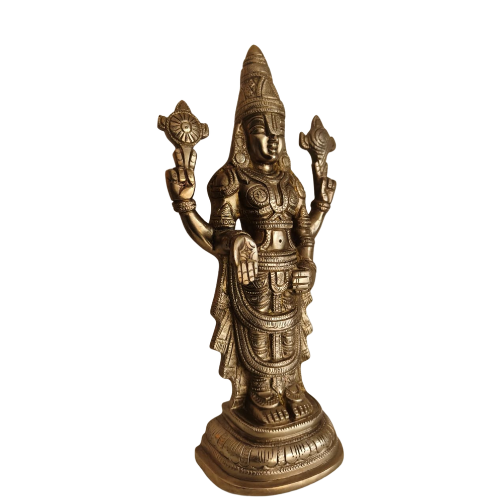 Traditional Balaji Idol for Home Temple, Pooja & Spiritual Decor   Brass Artwork