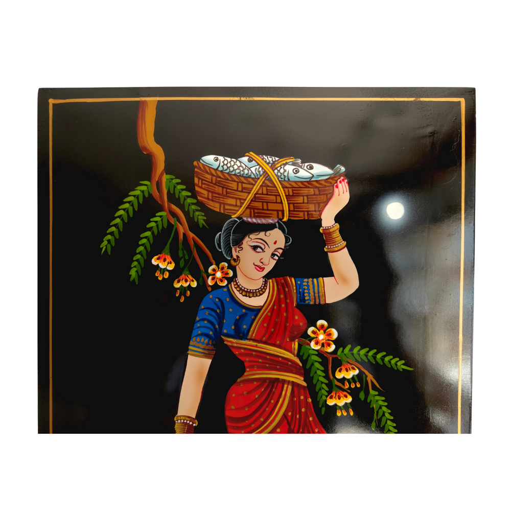 Traditional Fisherwoman Nirmal Painting   Paintings