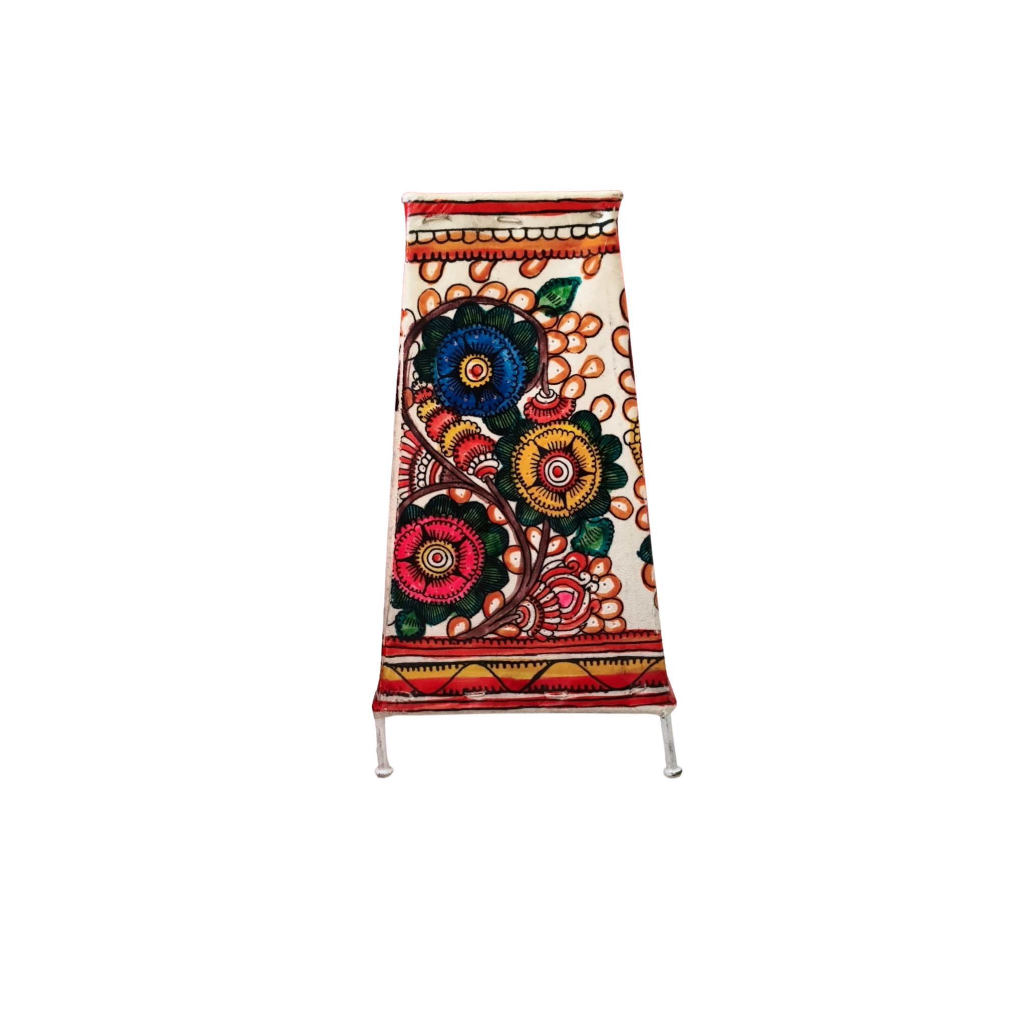 Graceful Floral Leather Handcrafted Artwork | Bed Lamp