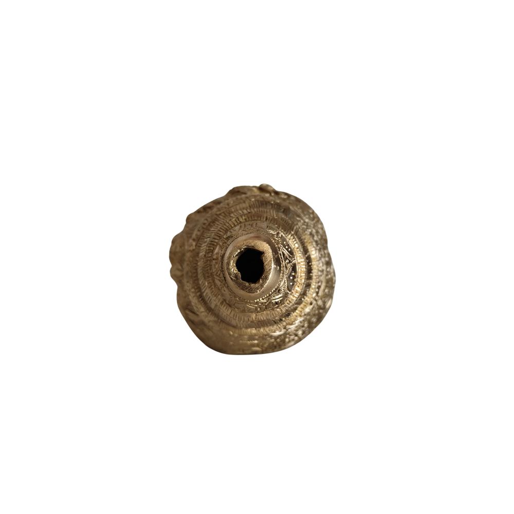 Intricately Carved Brass Shankha with Durga   Pooja Item