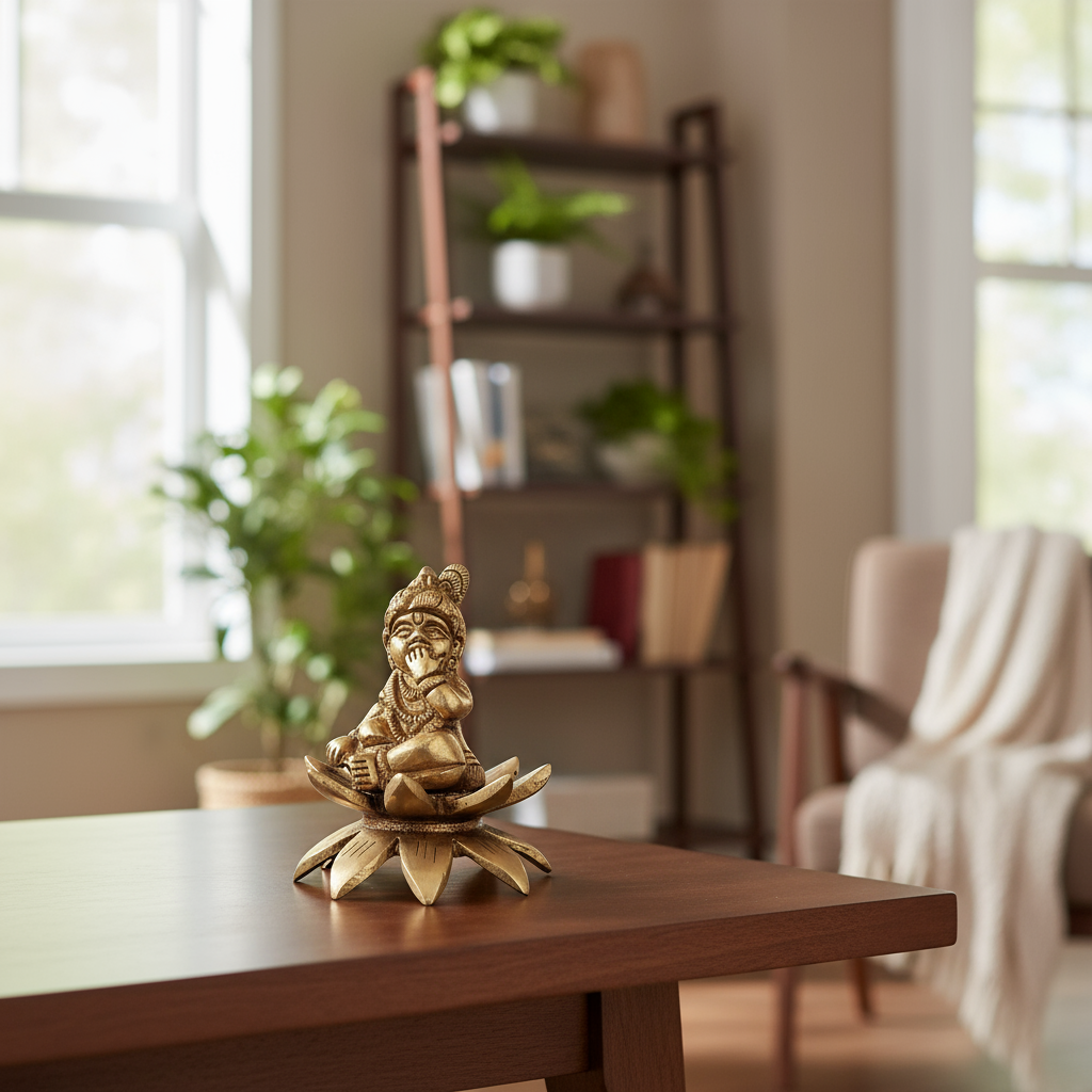Bala Krishna (Baby Krishna) Seated on a Lotus - The Divine Butter Thief (Makhan Chor)
