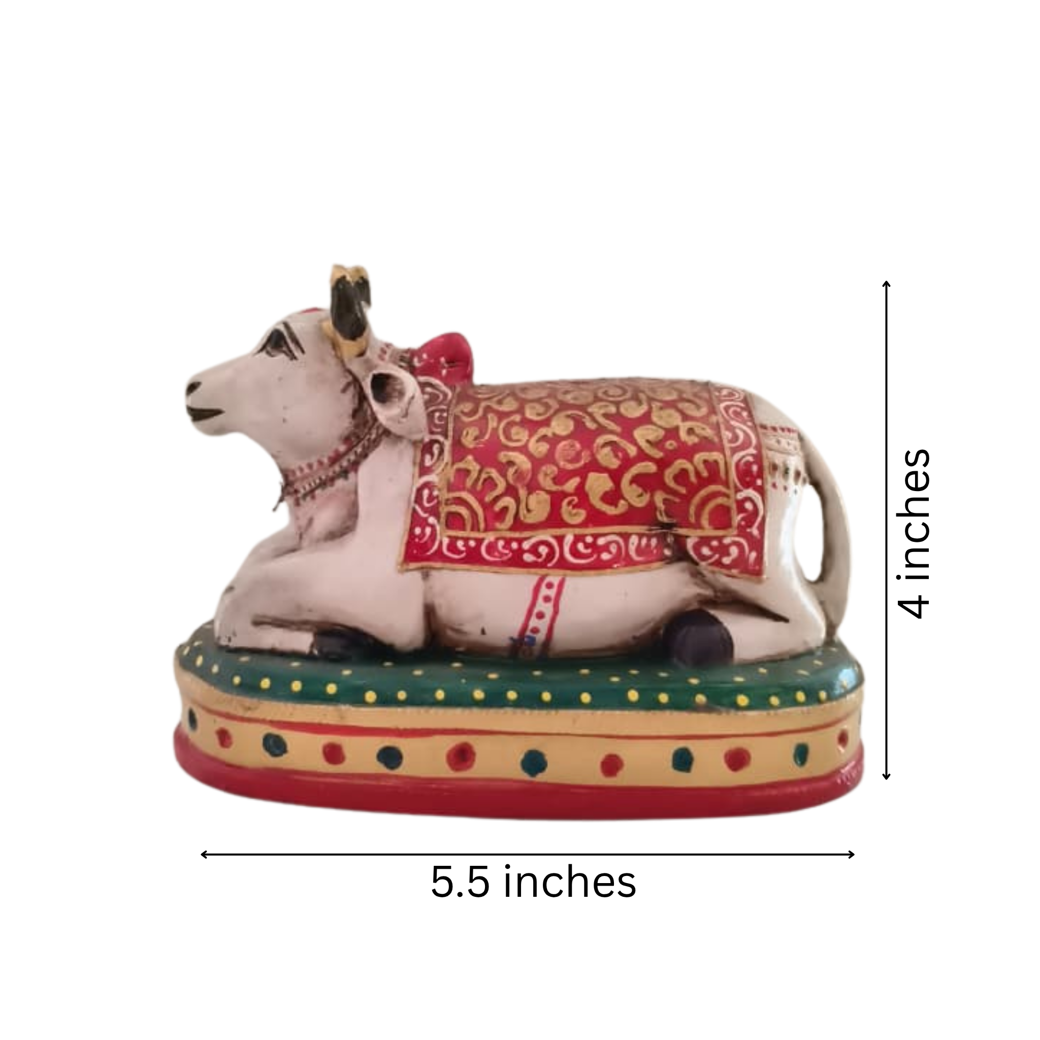 Handcrafted Nandhi Statue | Vibrant Hand-Painted Spiritual Decor