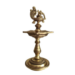 Brass Peacock Aishwarya Diya - Star-Shaped Traditional Oil Lamp   Brass Ware
