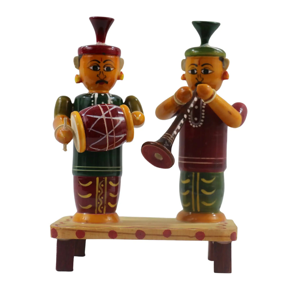 Natural wood Chennapattnam wedding ring set handcrafted for couples