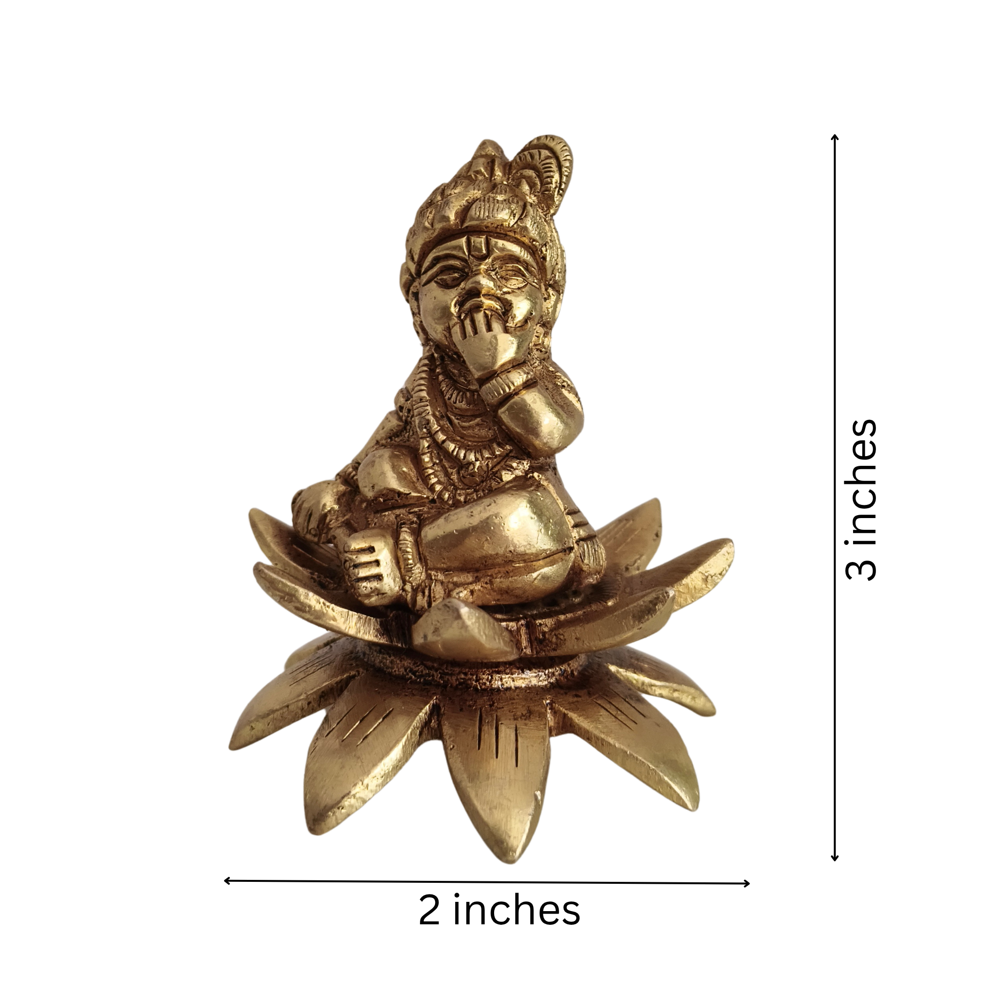 Bala Krishna (Baby Krishna) Seated on a Lotus - The Divine Butter Thief (Makhan Chor)