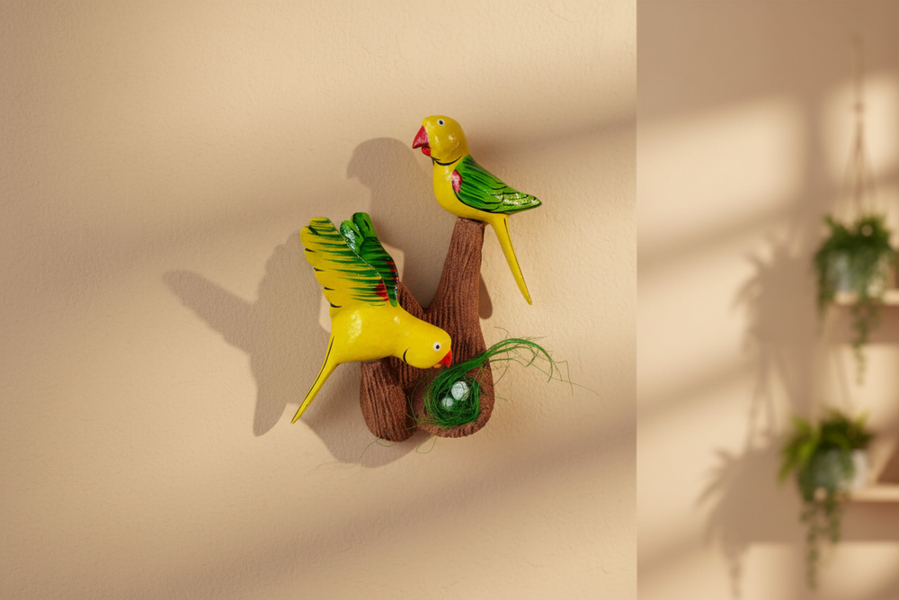 Authentic Telangana Nirmal birds nest wall décor artwork
