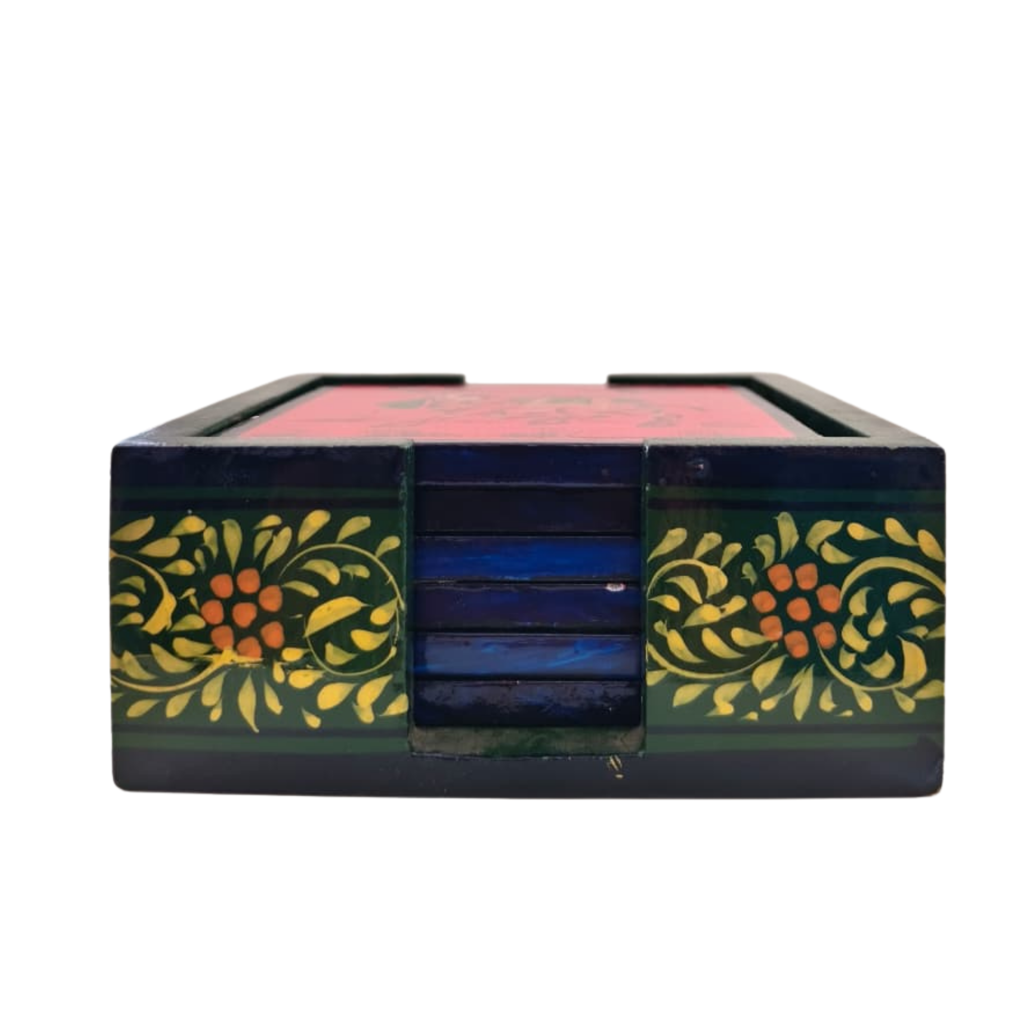 Hand-Painted Wooden Tea Coasters | Set of Decorative Drink Mats