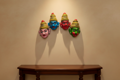 Ram, Lakshman, Seeta & Hanuman - Set of 4 Cheriyal Masks   wall decor