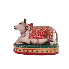 Handcrafted Nandhi Statue | Vibrant Hand-Painted Spiritual Decor