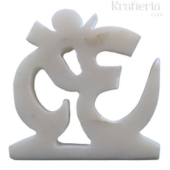 Handcrafted Marble Om Sculpture – Spiritual Home Decor