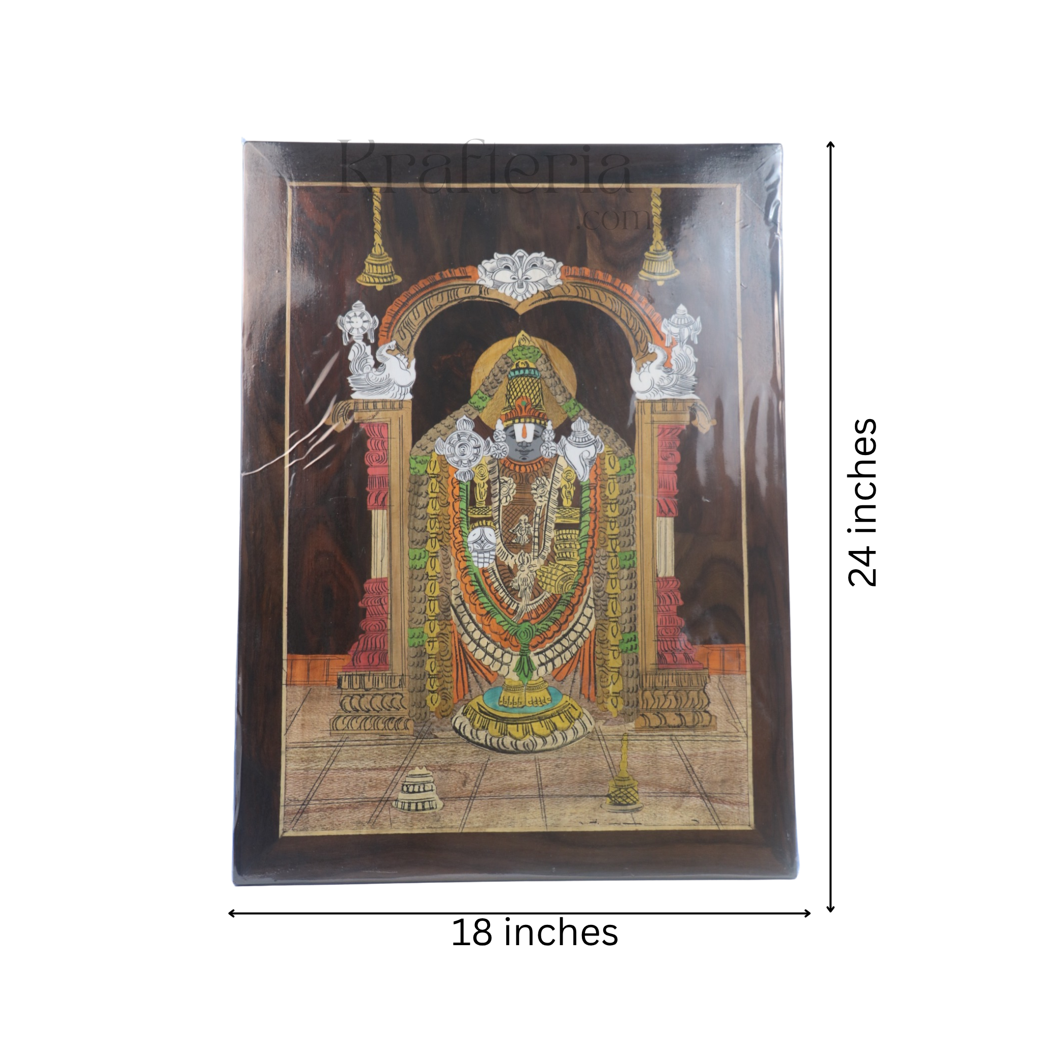 Rosewood Inlay Masterpiece – Lord Balaji Portrait Frame