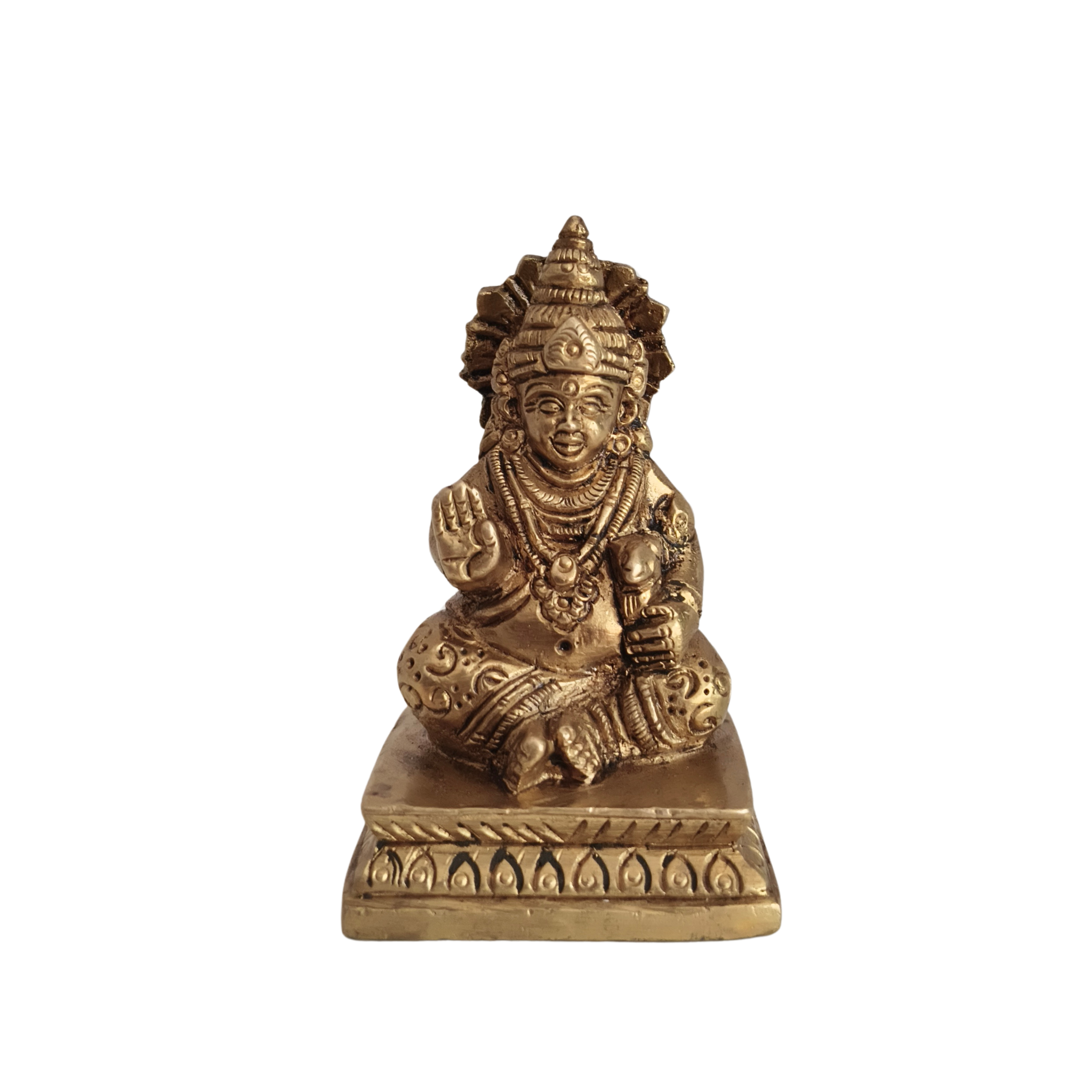 Handcrafted Brass Lord Kubera (Kuberudu) Idol The Celestial Bestower of Wealth and Abundance