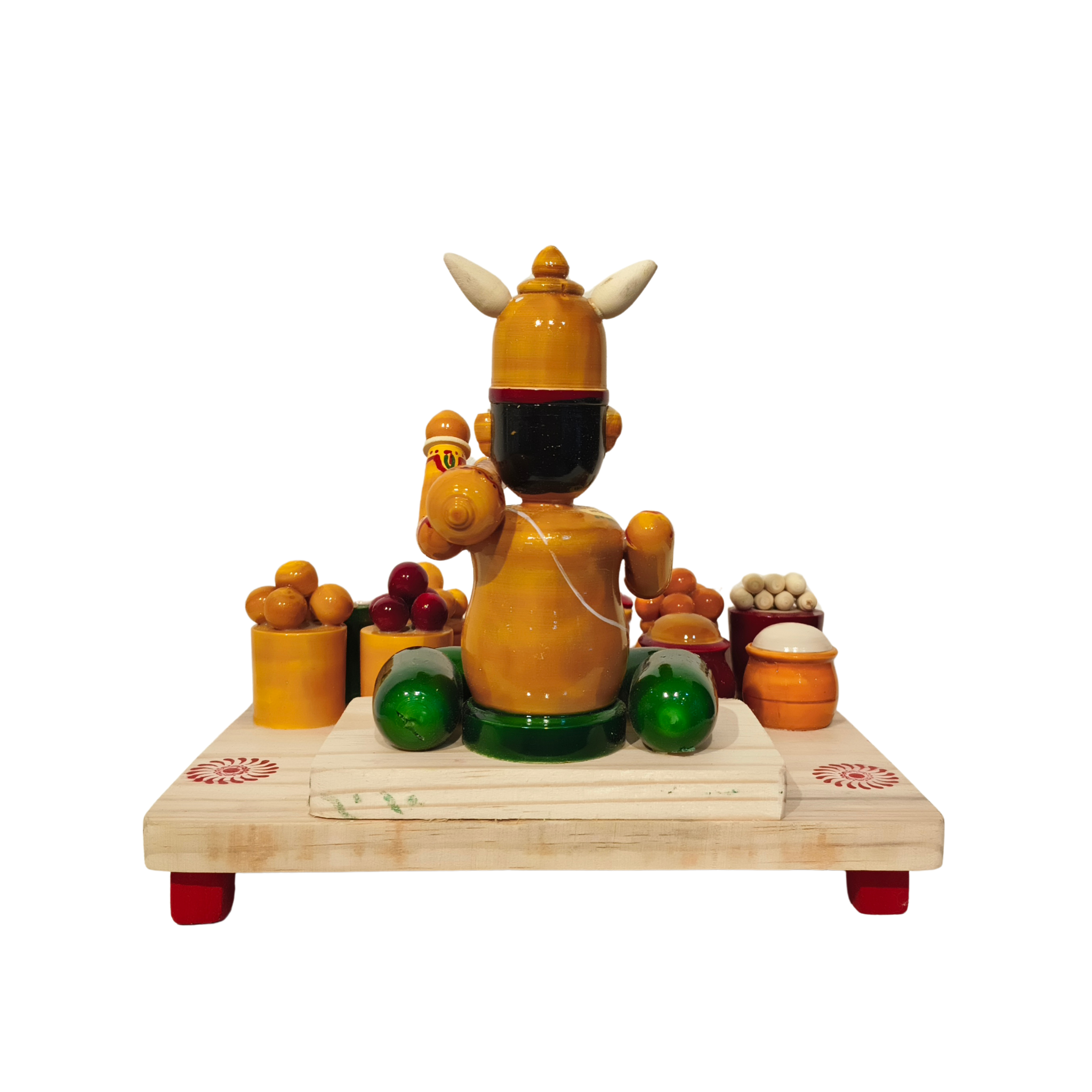 Kumbhakarna with Sweets – Etikoppaka Wooden Lacquerware