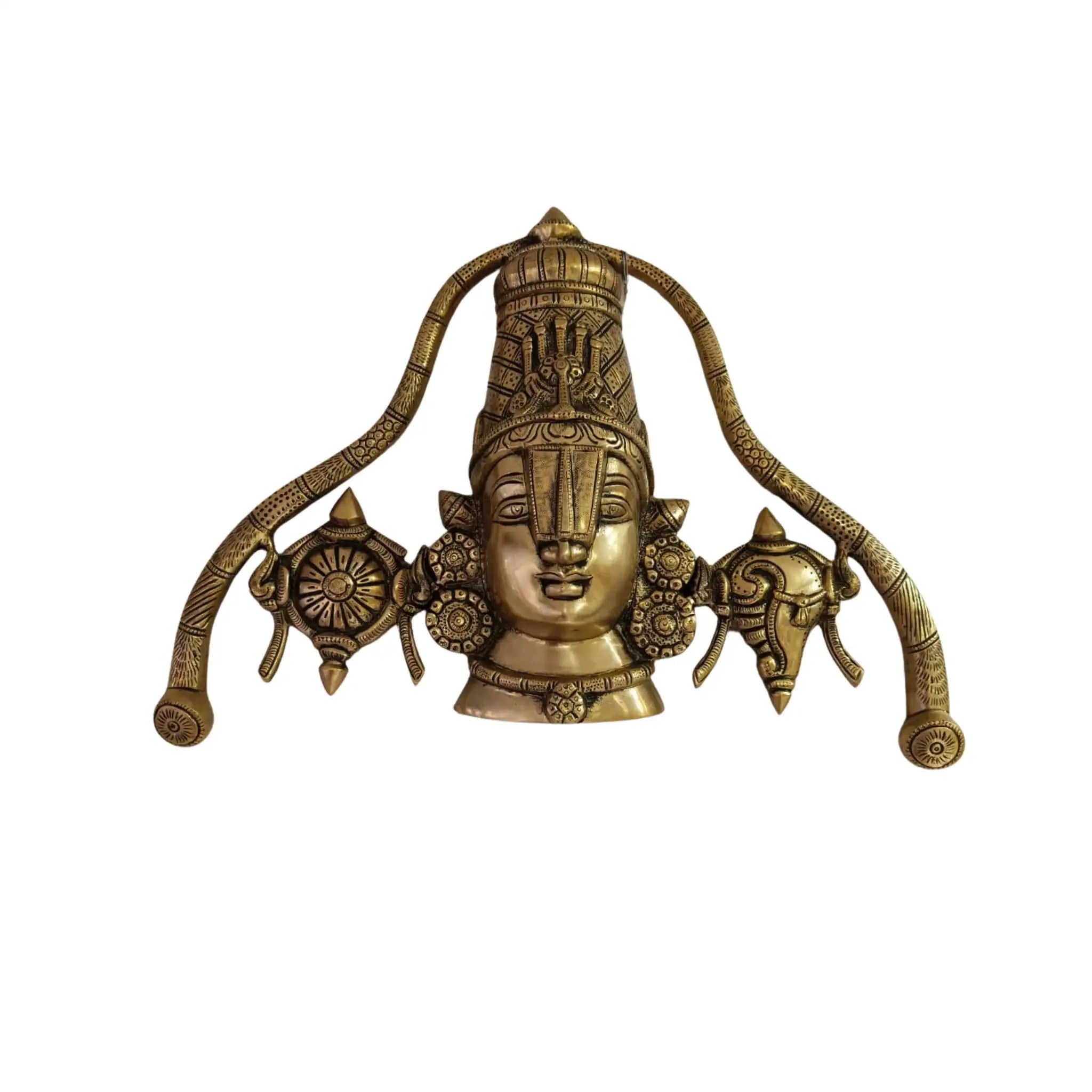 Grand Brass Lord Venkateswara - Tirupati Balaji Face Wall Hanging   Brass Ware