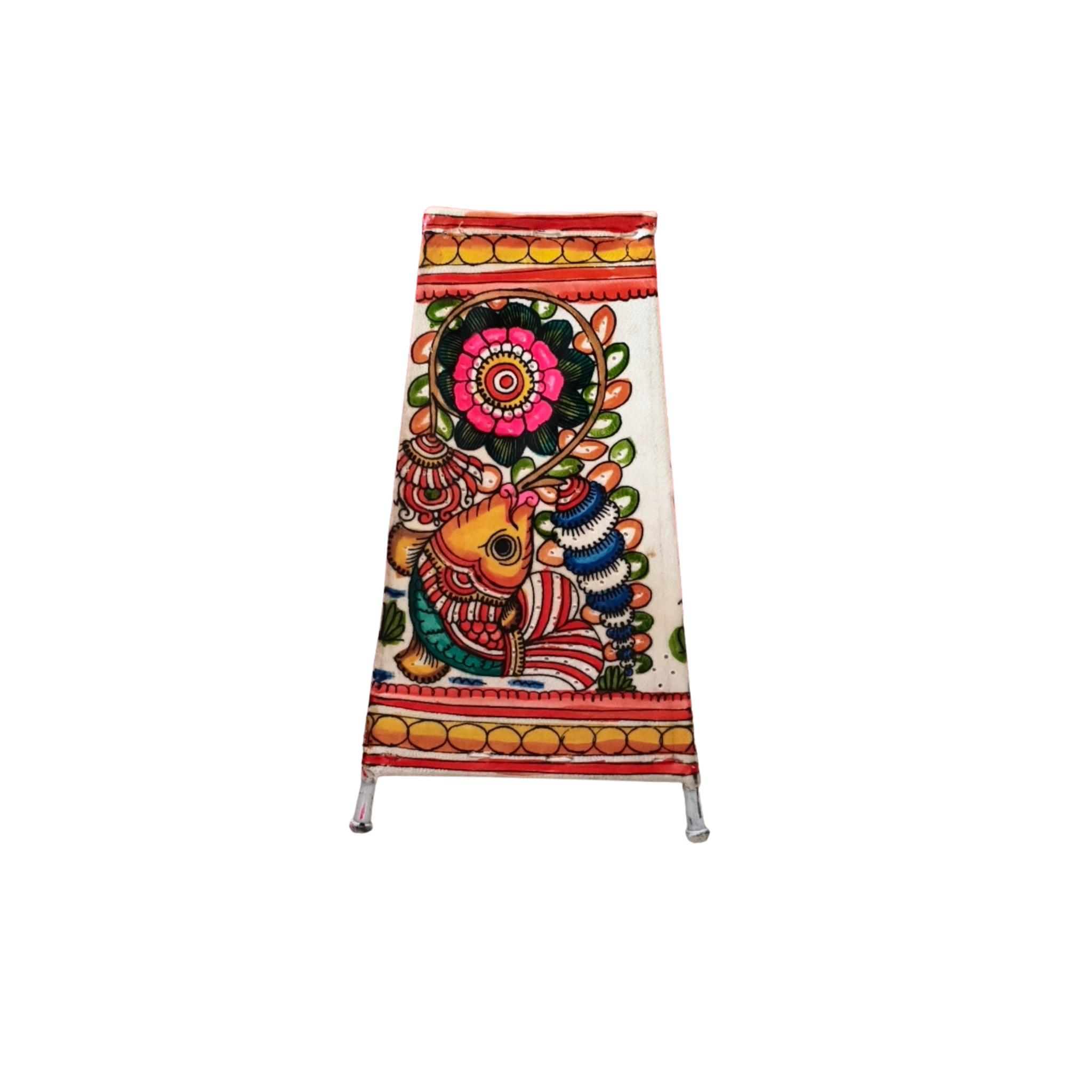 Fish with Floral Motifs – Leather Wall Hanging  | Bed Lamp