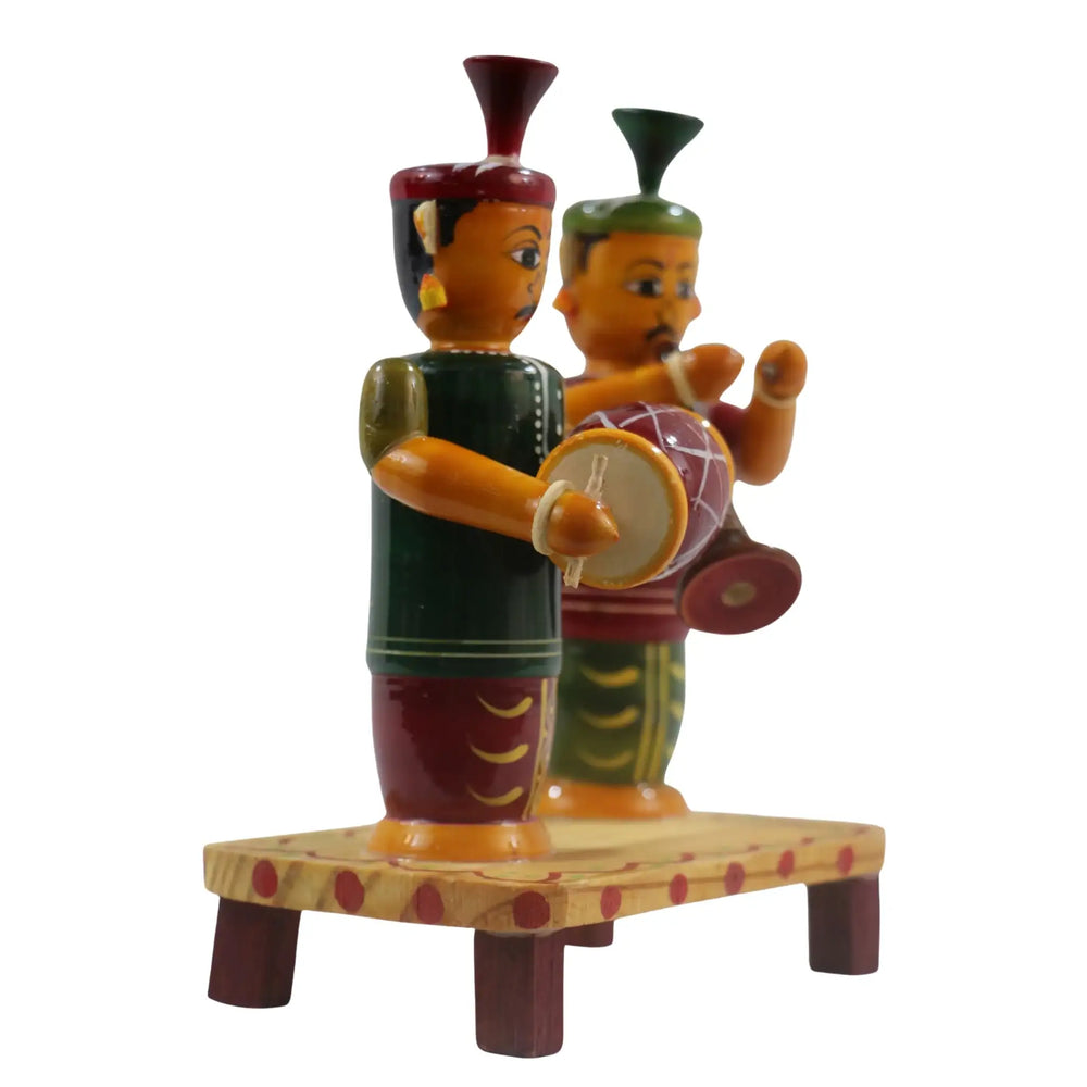 Eco-friendly Chennapattnam wooden wedding ring set handmade
