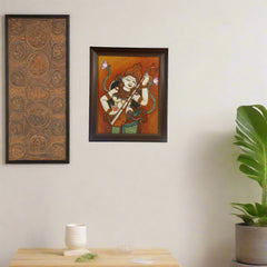 Goddess Saraswathi – Handcrafted Kerala Mural Painting