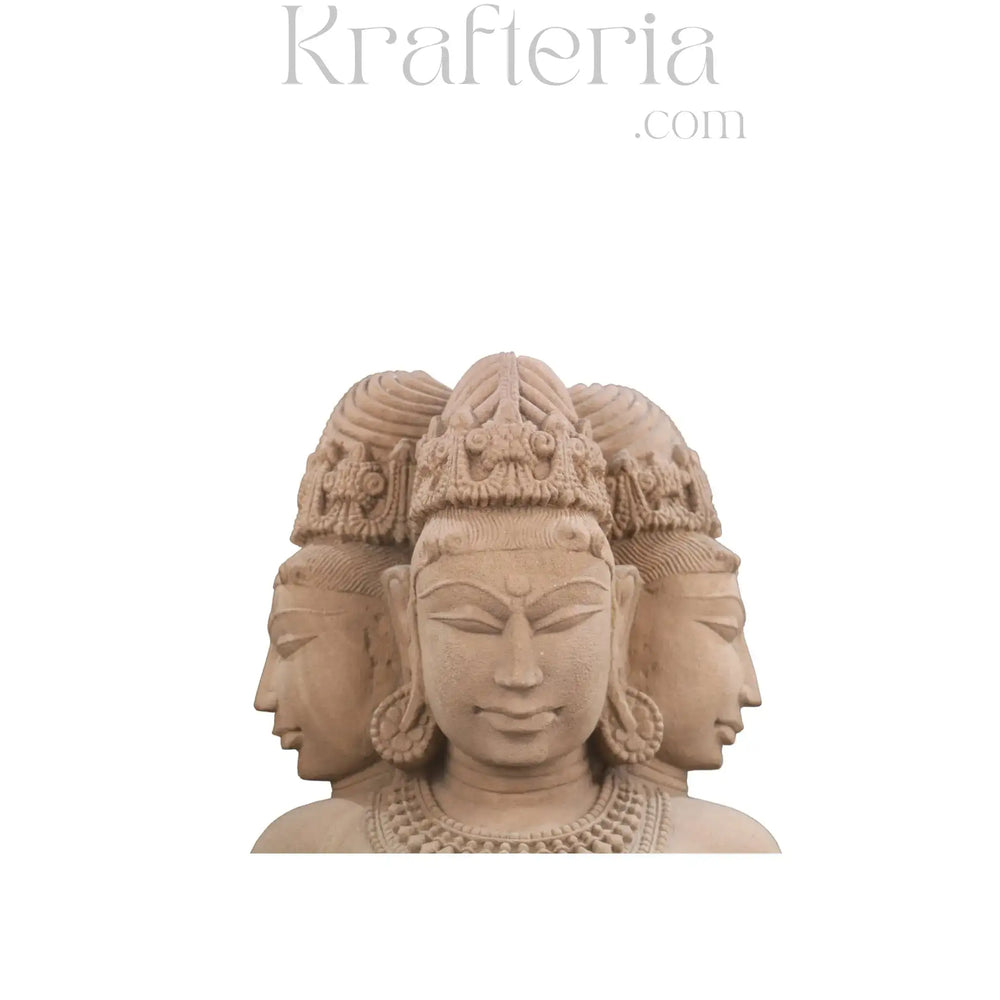 Faces of Eternity - Bust of the Triple Aspect Deity   Sand Stone