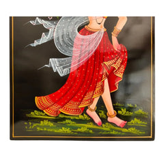 Rural Indian woman carrying pot Nirmal painting