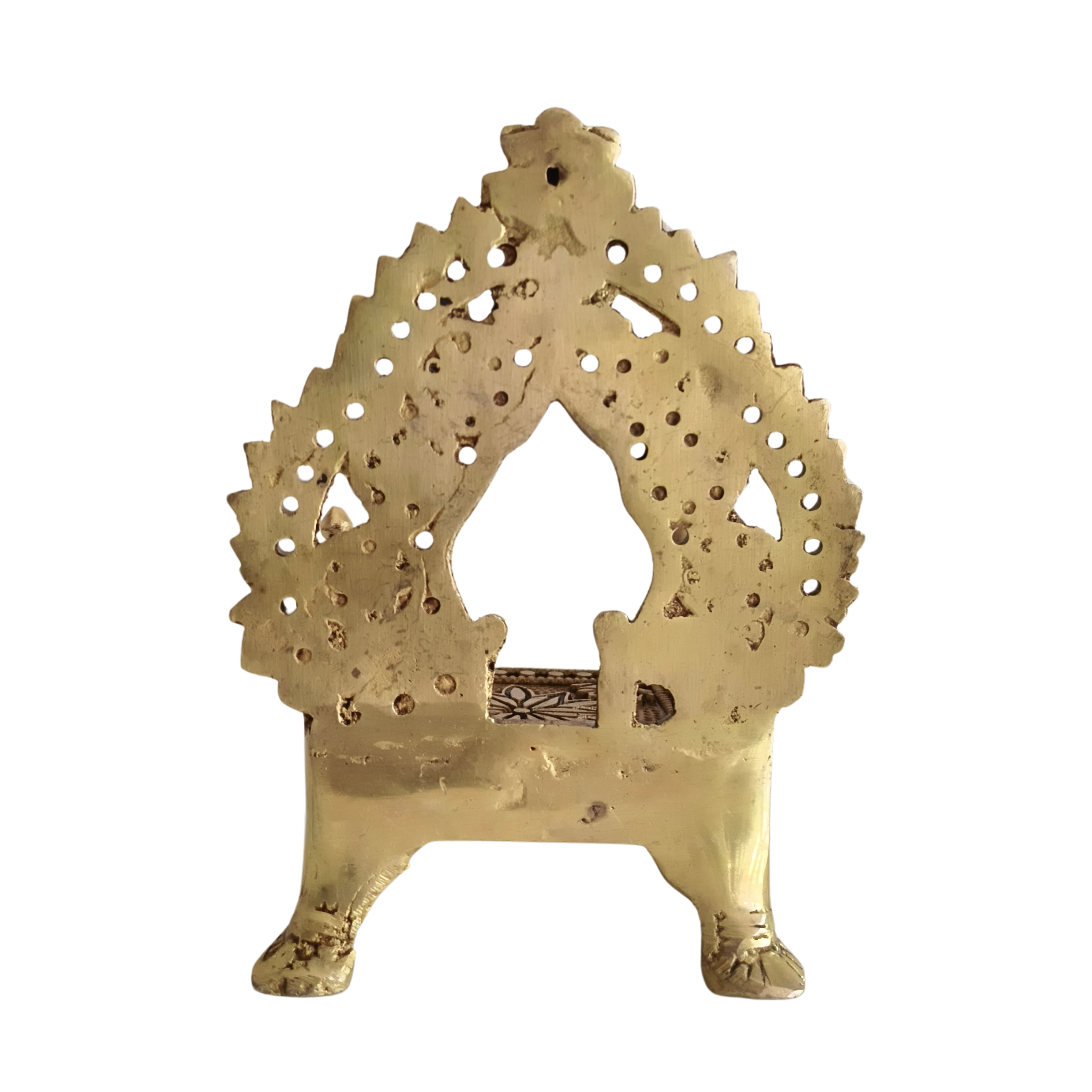Brass Miniature Throne – Handcrafted Traditional Indian Simhasana for Idols