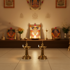 Brass Oil Lamp Stand – Ideal for Home Temple and Ceremonies